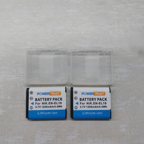 PowerTrust EN-EL19 battery pack for Nikon Coolpix, new, 2 pcs