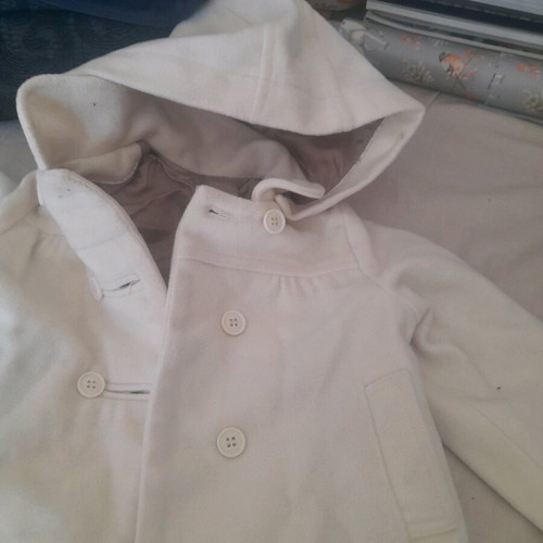 Zara baby white cream baby coat 12-18 months nearly new
