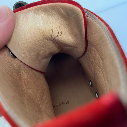 Christian Louboutin suede sneakers used, size 37.5, orange