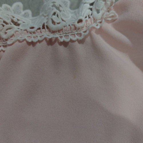 Romantic pink one-piece shorts like new with lace and ruffles
