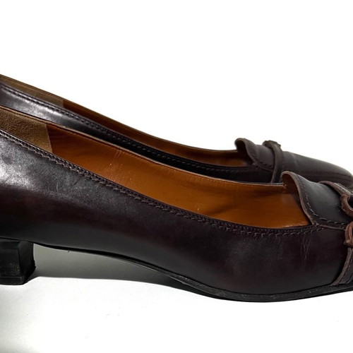 Salvatore Ferragamo mid heels used, brown pumps
