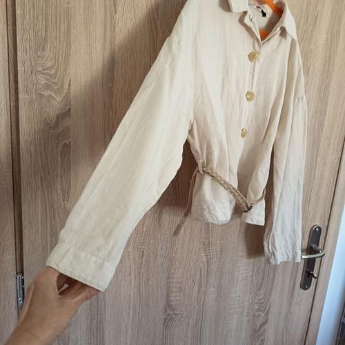 Zara linen cardigan size S like new, beige