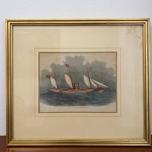 Original 1870 Hand-Colored Engraving like new