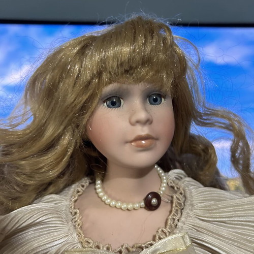 Porcelain vintage doll 46cm