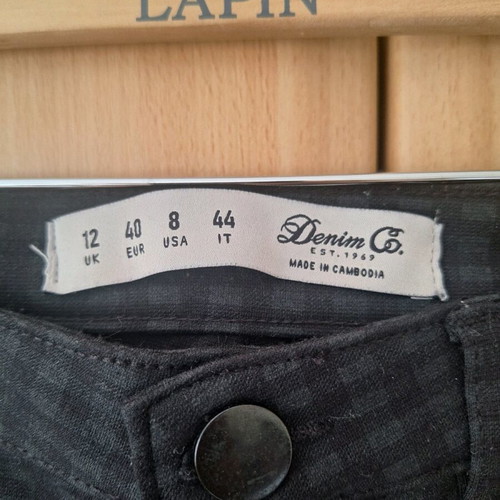 Skinny denim jeans Primark used, size L 40, black and blue