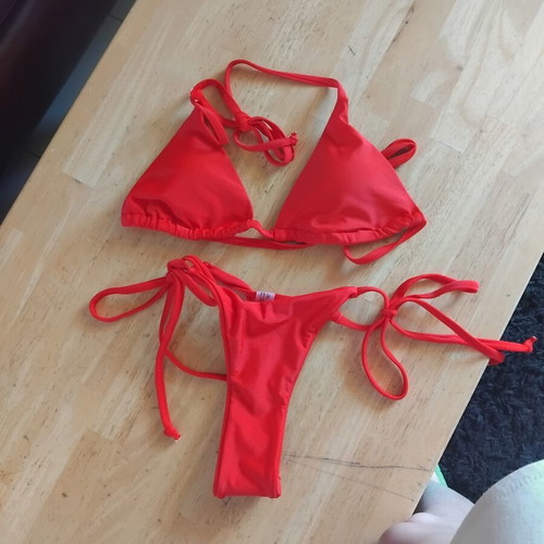 High Waist Swimsuit new, size XXS, solid red