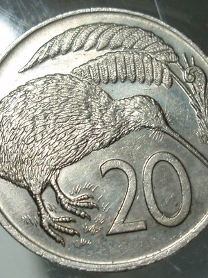New Zealand 20 cents coin 1974 used