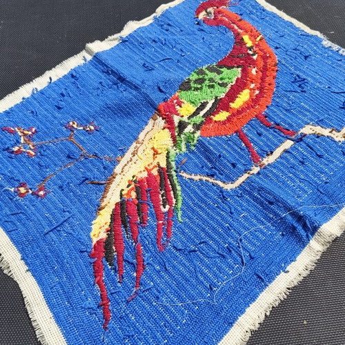Vintage handwoven embroidery, table runner
