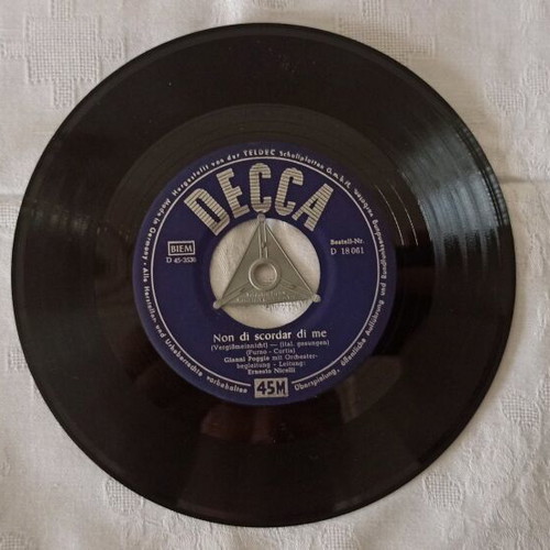 Gianni Poggi 45 RPM record used, Decca Germany