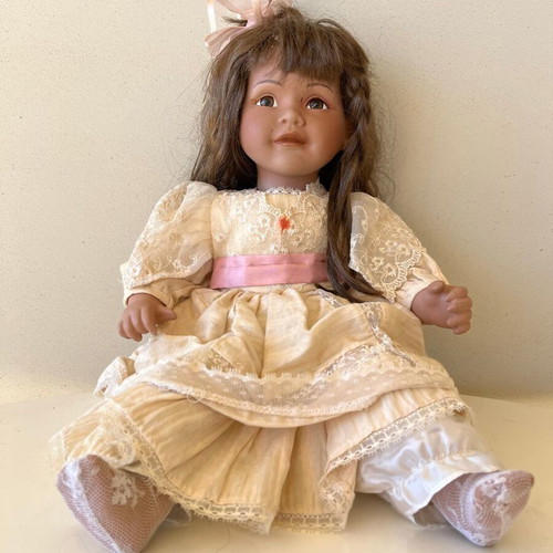 Porcelain doll used, height 46cm