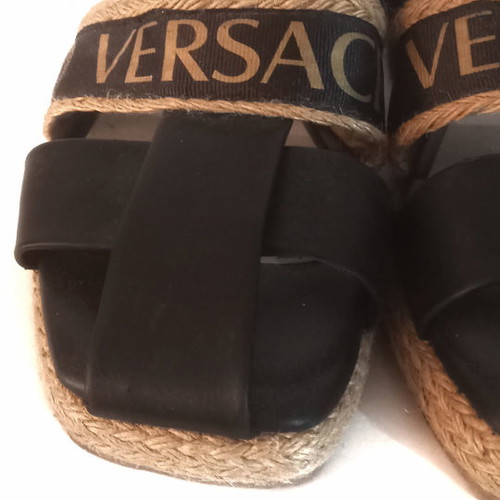 Versace flats used, black, size 40