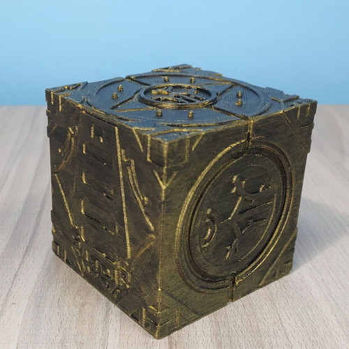 Skyrim Dwemer Cube 3D printed hand-painted, 7.5 cm