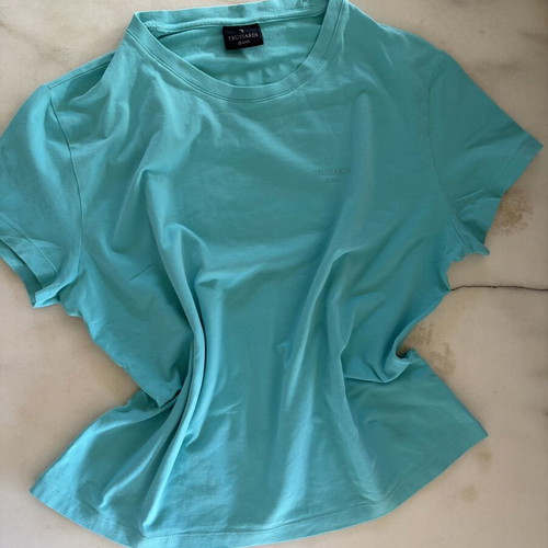 Trussardi Jeans Aqua Turquoise Cotton T-Shirt