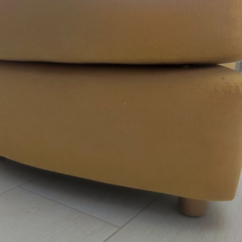 Two-seater sofa with stool set like new