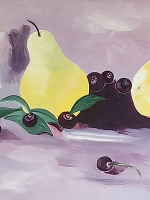 Oil painting on canvas fruits like new, 35×45cm with frame