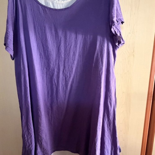 Double Linen Dress Made in Italy like new, one size up to 3XL, purple and white