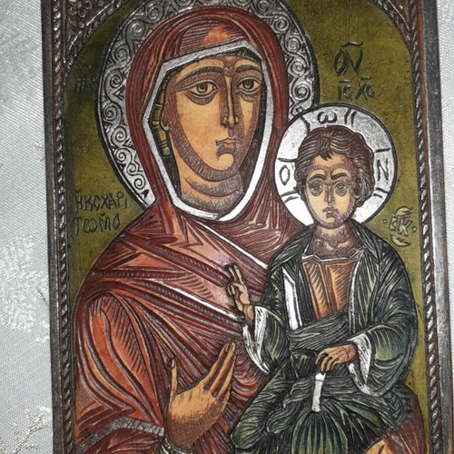 Handmade Icon Panagia Odigitria with Certificate like new