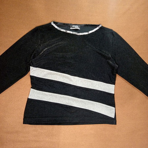 Black blouse with silver details used, size Medium