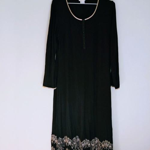 Midi black nightdress Gattina like new, size 42, gold details