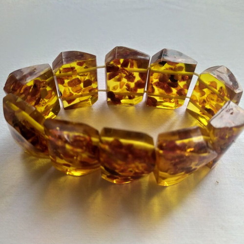 Vintage Amber Bracelet from Poland 1978 used, multicolor