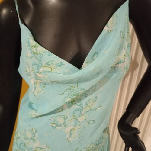 Zero Floral Maxi Dress Size 42 XL New, Turquoise Multicolor