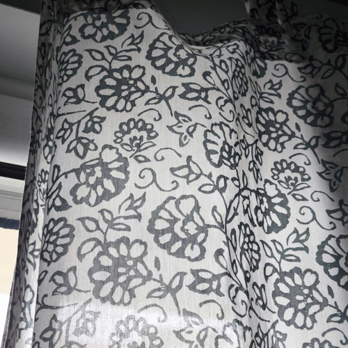 IKEA Mjolkort curtains 2 panels like new, floral blue white