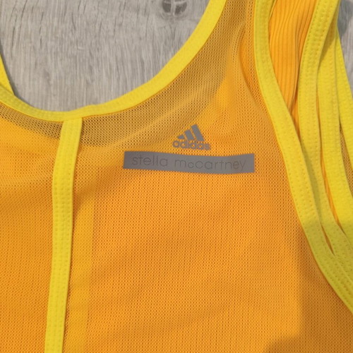 Stella McCartney x Adidas Double Layer Top like new, sizes XS-S, yellow-orange