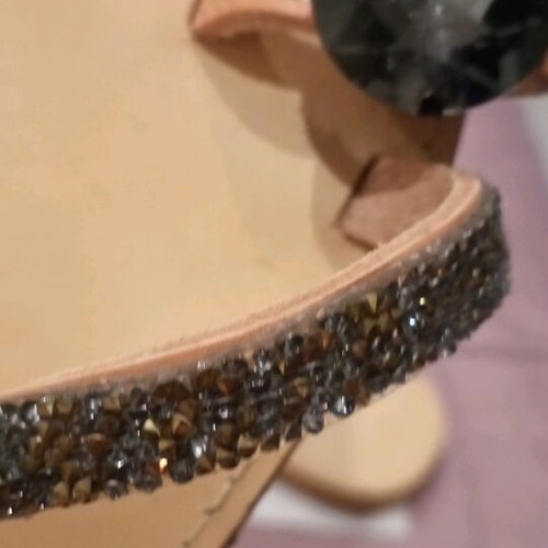 Women's handmade sandals like new with beads, size 39