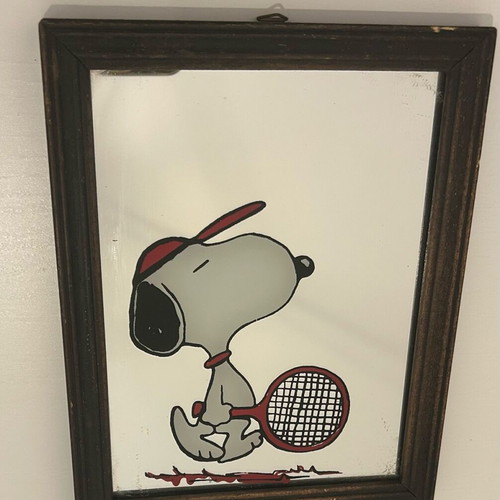 Snoopy Tennis Vintage Mirror Frame used