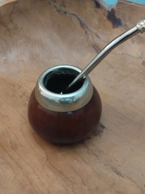Σετ για yerba mate τσάι με χειροποίητη κολοκύθα και αυθεντική bombilla El Amigo