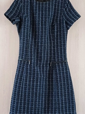 Tweed cotton dress Orsay in dark blue, like new