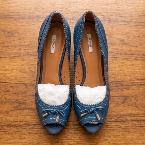 Geox high heels size 40, used, blue, approx. 9 cm