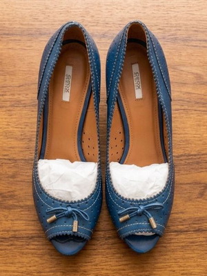 Geox high heels size 40, used, blue, approx. 9 cm