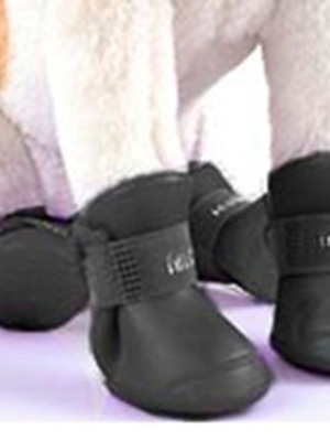 Waterproof dog shoes new, set of 4 pieces XL or XXL black