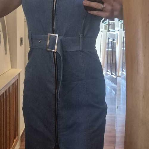 Denim dress with belt like new, size medium