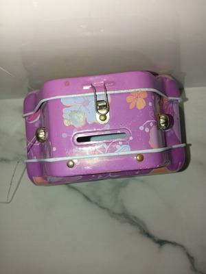 Disney Fairies Metal Piggy Bank like new with lock