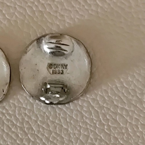 Vintage DKNY clip earrings silver like new