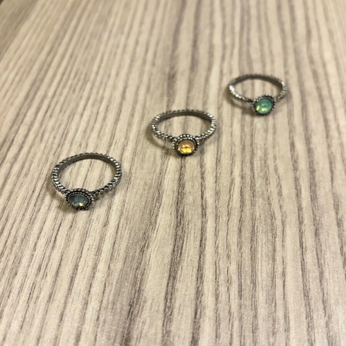 Set of 3 large size fashion rings new, multicolor and silver