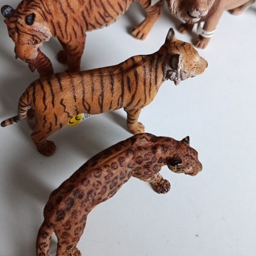 Σετ φιγούρων Schleich & Papo με λιοντάρι, 2 τίγρεις, λεοπάρδαλη, καινούργιο