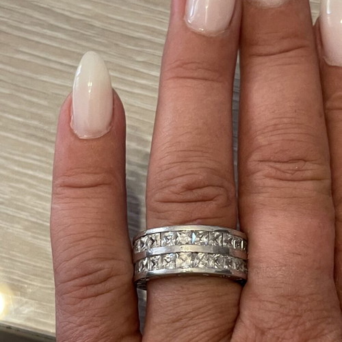 925 silver double ring, size 54