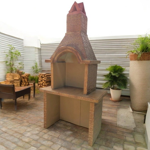 Emily garden concrete barbecue in beige and brown, new
