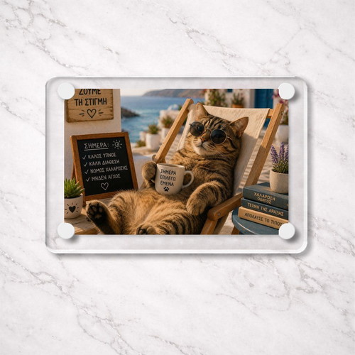 Acrylic fridge magnet "Today I Choose Me" Summer Cat new