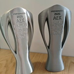 Κούπα Super League ΑΕΚ 2026 καινούργια, 3d printed, ασημί γυαλιστερή