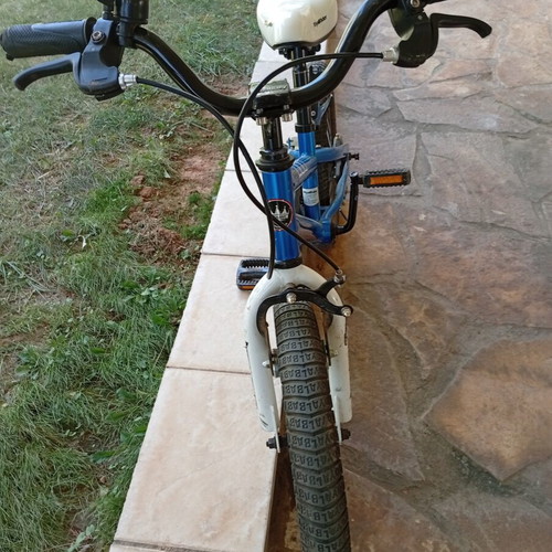 Royal Baby 16" mountain bike used, blue, with training wheels