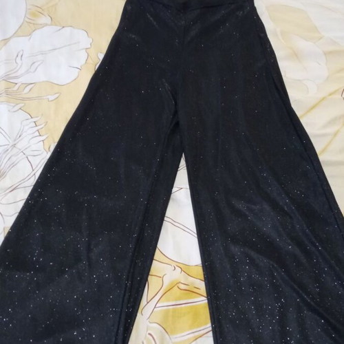 Shein high-waisted pants with rhinestones, black, size M