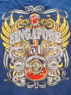 Hard Rock Cafe Singapore T-shirt 34th Anniversary size M like new, multicolor cotton