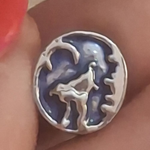 Charm for bracelets, new, blue and silver