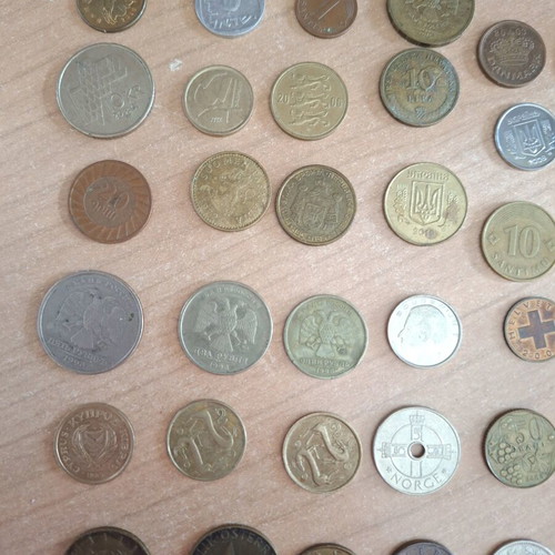 Coins used from various countries and years, set