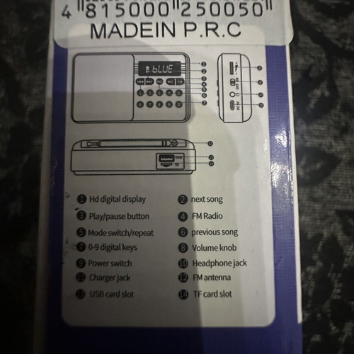 Wireless Radio new with FM, Bluetooth speaker, memory card slot