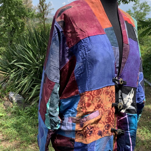 Vintage patchwork poncho new, handmade 90s bohemian style